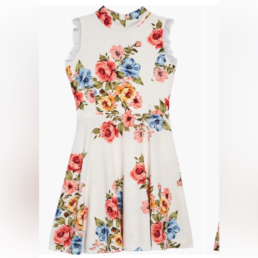 Ava & Yelly Floral Print Skater Dress size Girls 16 Worn Once